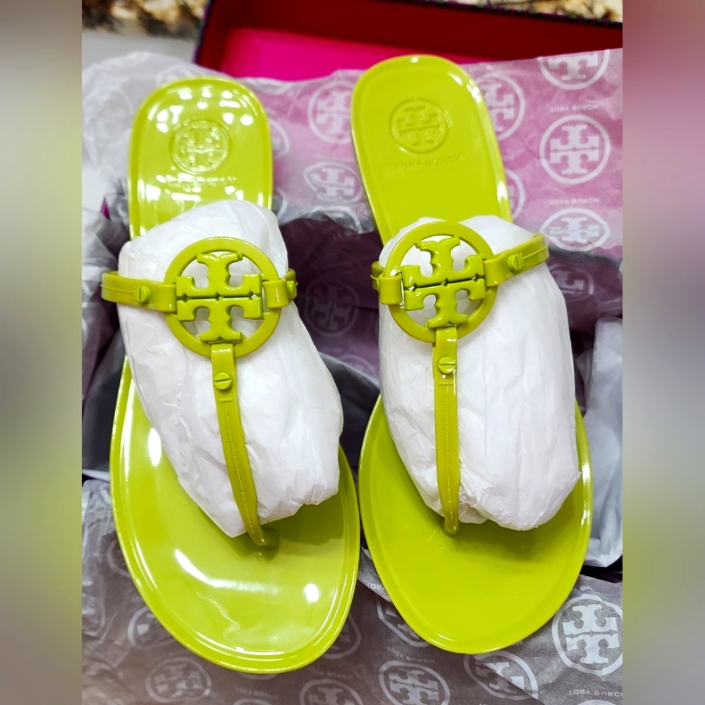 Tory Burch Leaf Green Sandals